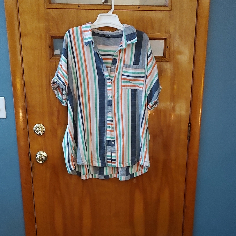 a.n.a Multi Colored Striped Big Shirt